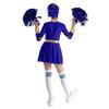 Girls Long Sleeve Cheerleading Costume Sparkly Rhinestones Letter Design Metallic Dress Hand Flowers Set