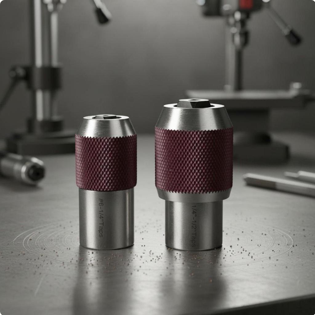 2 Pieces Adjustable Tap Chuck Easy to Use Holder Socket Tapping Tool for Machinists, DIY