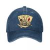 Gorra Snapback de Algodón Negra Gráfico de Dados de Póker Gorra de Béisbol Lavada