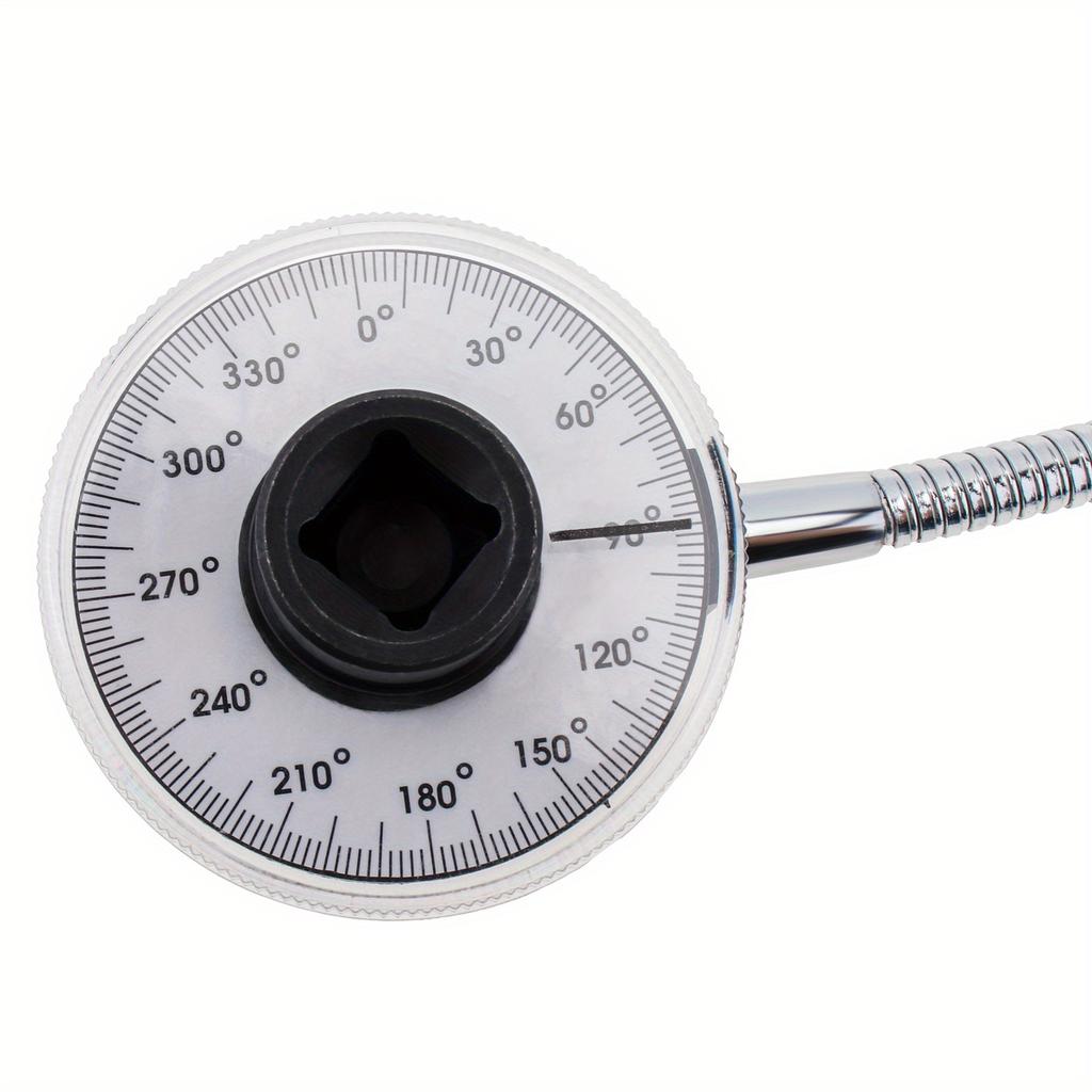 1/2 Inch Drive Torque Angle Gauge Wrench 360 Degree Rotation Torsion Measurer Hand Tool Stainless Steel Automotive Meter Tool