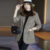 Bird Plaid Blazer Jackets Suit Autumn Fashion Jacket for Women Korean Slim Fit Blazers Suits