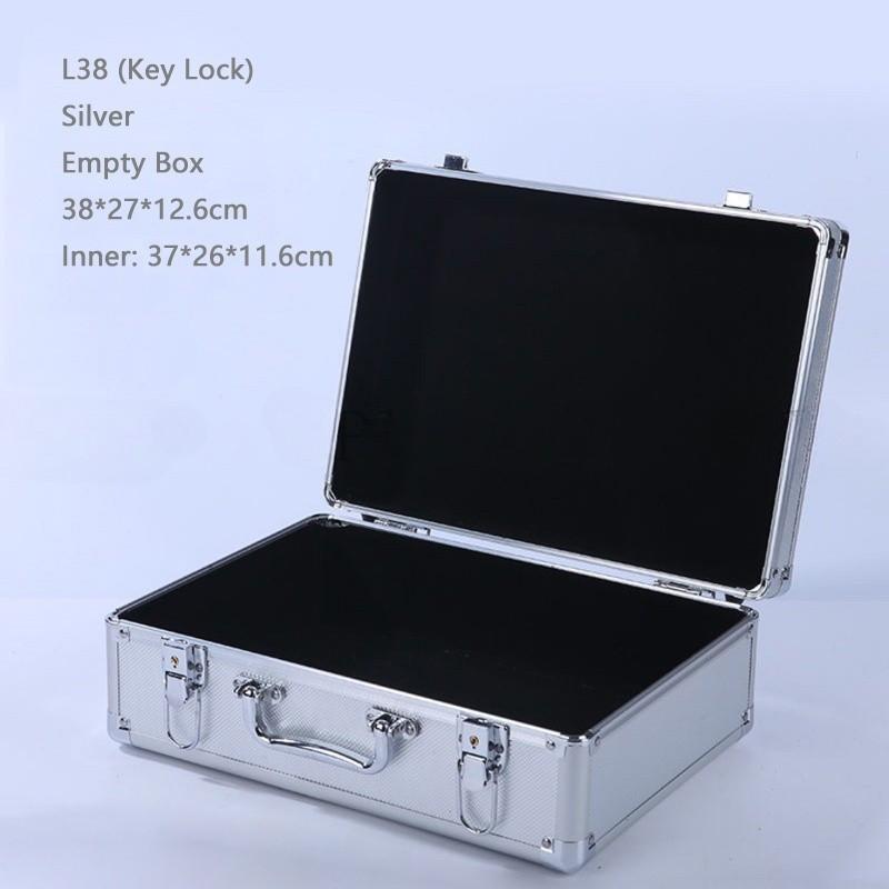 Bärbar Aluminium Bärväska Lösenord Säkerhetsutrustning Instrumentförvaring Rese Handhållen Verktygslåda med Lås
