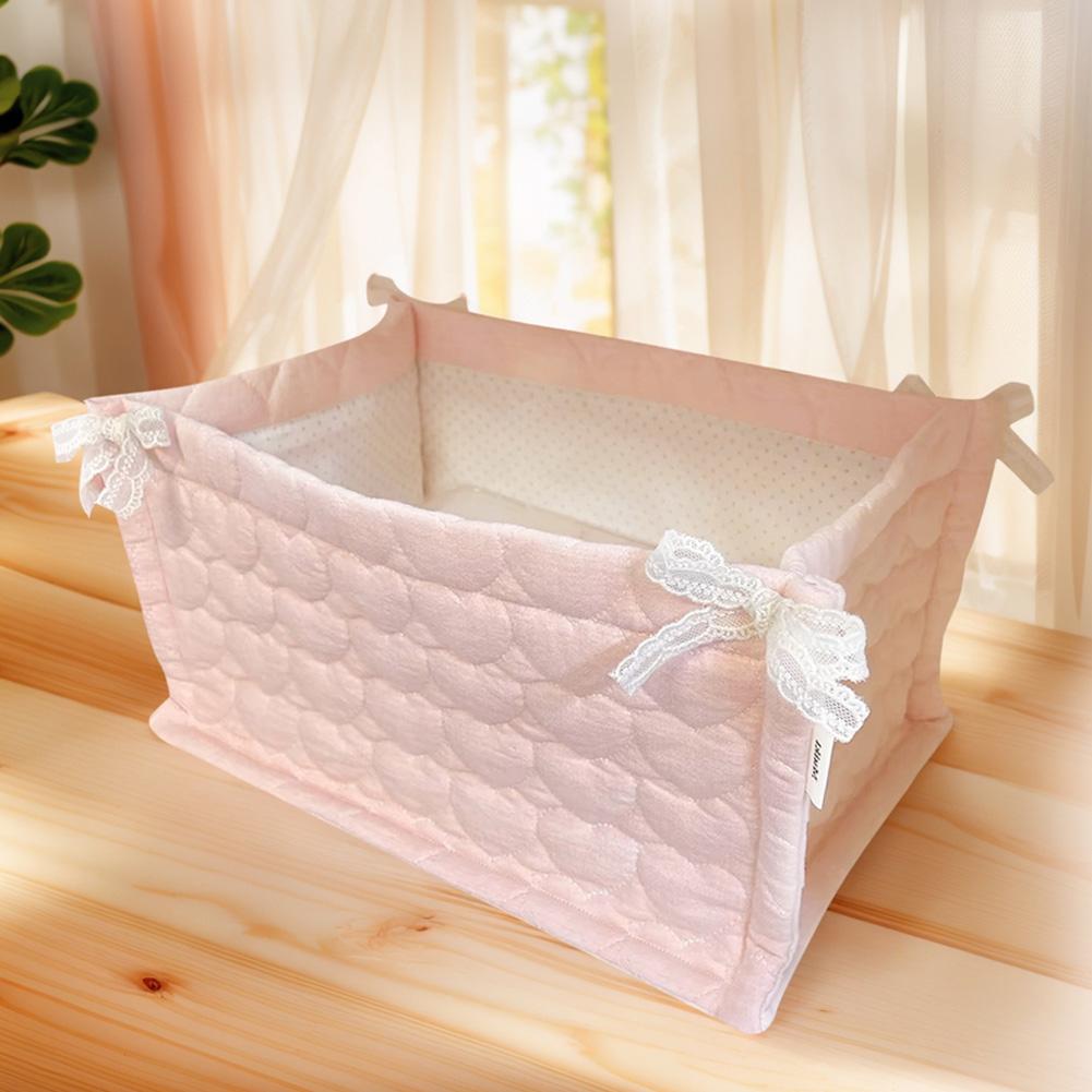 Cute Square Storage Basket Pantry Bedroom Decor Desk Item Organizer Debris Organizing Bag for Snacks Sundries Clutter Management