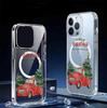 Christmas Car Magnetic Transparent Full Coverage Case for iPhone 15/16/17 Pro Max