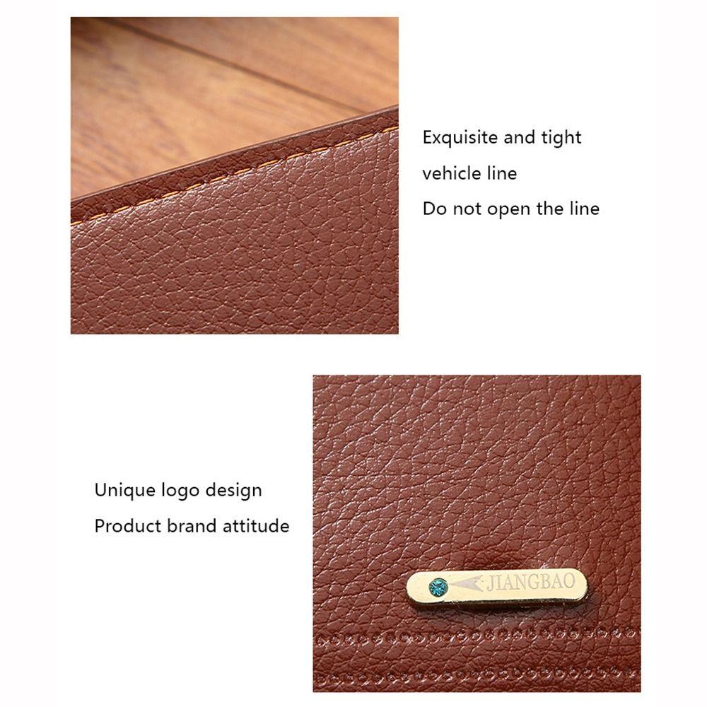 Large Capacity Male Leather Purse PU Leather ID Card Holder Portable Pocket Purse  Daily Use