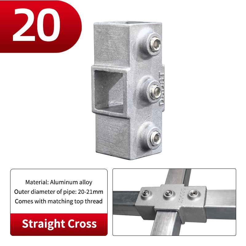 20x20mm Čtvercová trubka Třícestný 25x25mm 30x30mm Hliníková slitina Koleno Spojka Příslušenství Pevný spoj trubky
