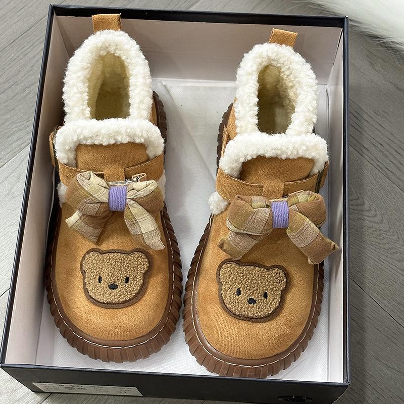 

Cute fashionable versatile cartoon snow boots for women in the winter of 2025, new models for women wearing thick-soled warm velvet cotton shoes 40