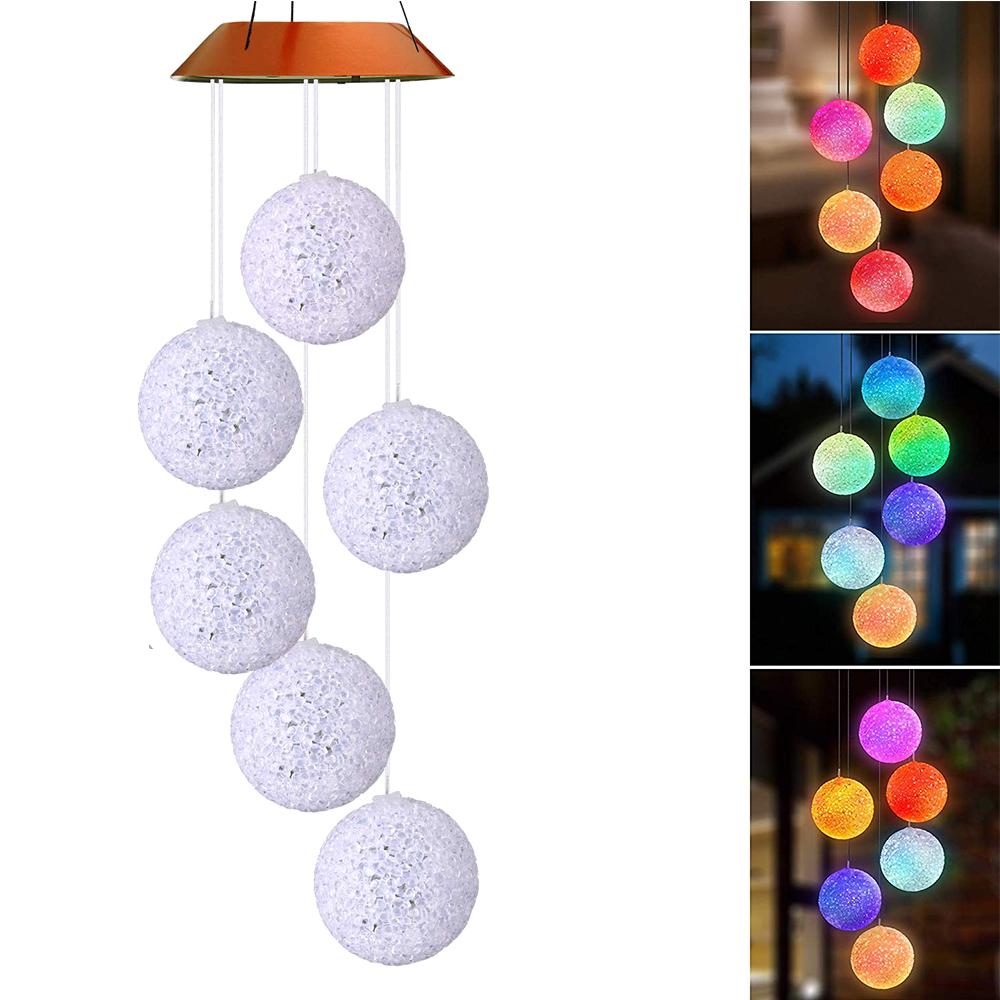 Zasilany słońcem zewnętrzny dzwonek wiatrowy. Spirala wirująca. Lekki mobilny dzwonek wietrzny. Kreatywna moc słońca