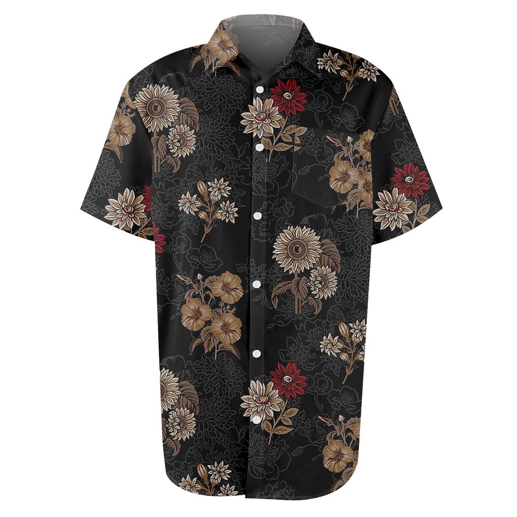Retro Bohemian Print - Men's Casual Short Sleeved Shirt