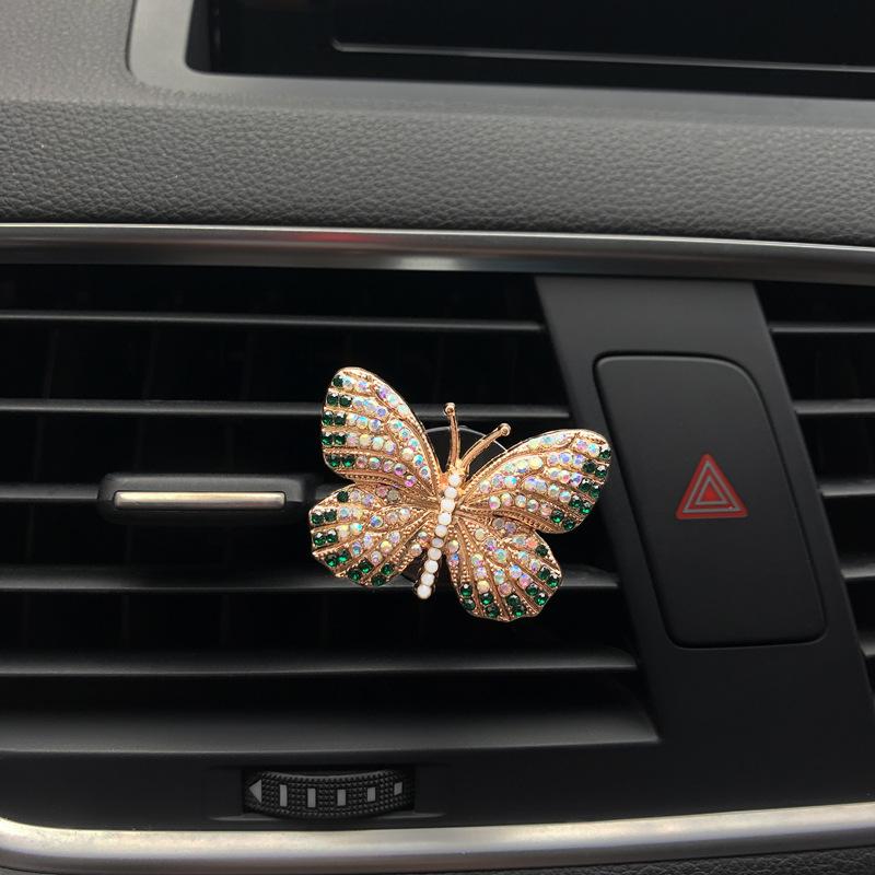 Auto Air Outlet Parfüm Clip Exquisite diamantbesetzte Schmetterling Klimaanlage Air Outlet Schmuck Göttin Auto