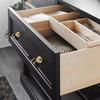 Lot de 10 boutons noirs modernes avec poignées de tiroir dorées – Poignées d'armoire en métal poli pour la maison et le bureau
