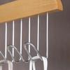 8 Hooks Wooden Belt Storage Hanger Non-Slip Necktie Hat Sling Organizer Home Closet Space Saving Wavy Closet Solid Wood Hooks