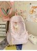 Schoolbag Cute Schoolbag Female Junior High School Mori Backpack Niche High Value Small Fresh Ins Plaid Light Multi-compartment Backpack