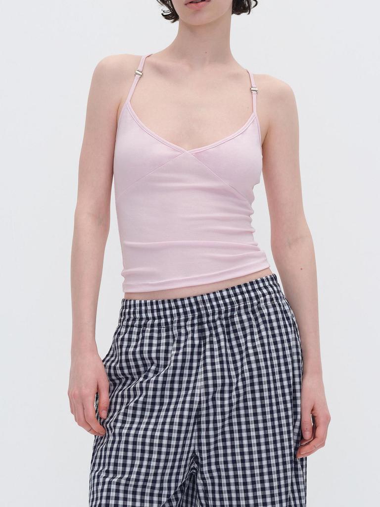 Women's Spaghetti Strap Tank Top - Black/White/Pink, Slim-Fit, Versatile Split Design