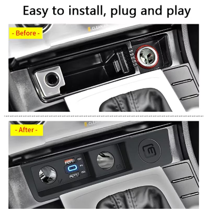 Ny billader for Volkswagen Passat B6 B7 CC R36 Sigarettenner-splitter USB Hurtiglading i 2025