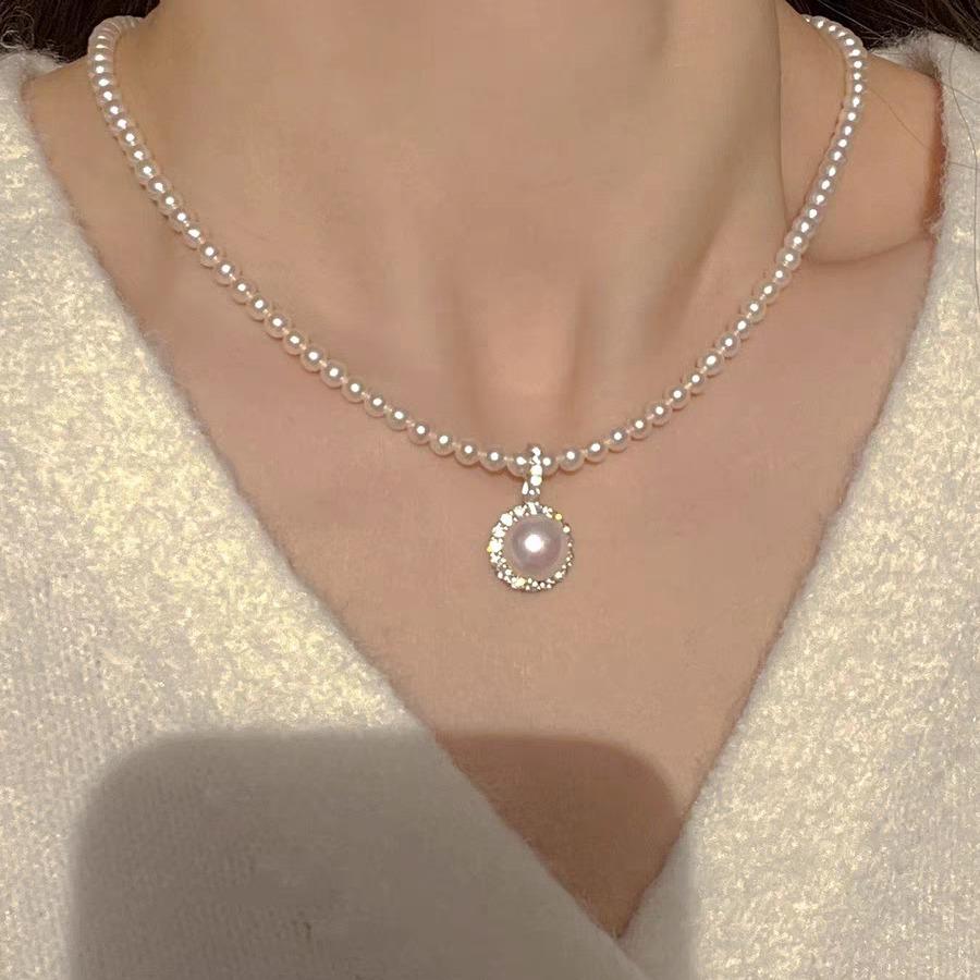 Luxury French Pearl Layered Necklace for Women - Unique Silver Clavicle Chain Choker, 2024 Trendy Design