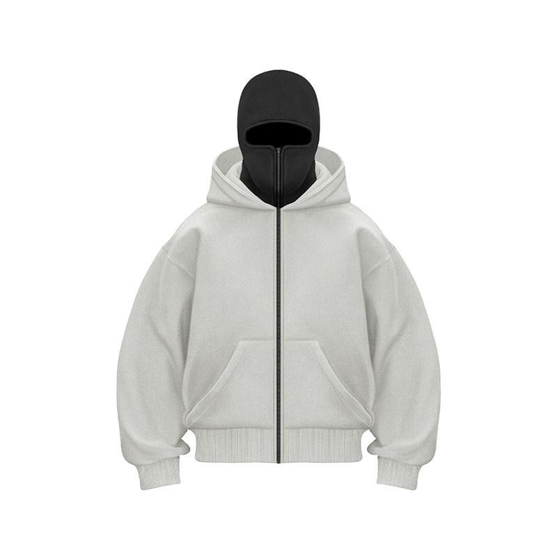 Мужская и женская балаклава Готика Харадзюку зимняя новинка толстовка с двойным капюшоном мужская маска с капюшоном на молнии спортивная одежда S 2409₽