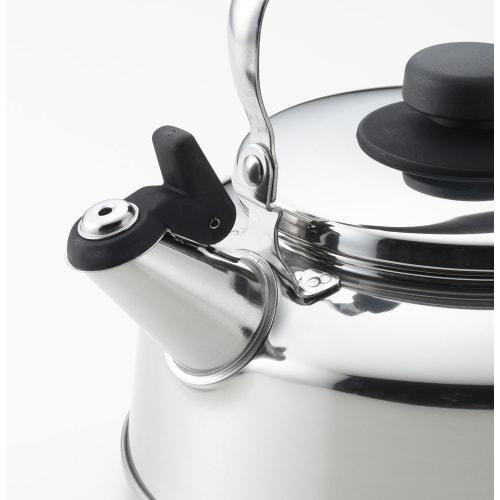Yoshikawa SH8417 Wide-Mouth Whistling Kettle, 2.6L, Stainless Steel, Induction and Gas Compatible, Tsubame-Sanjo, Made in Japan