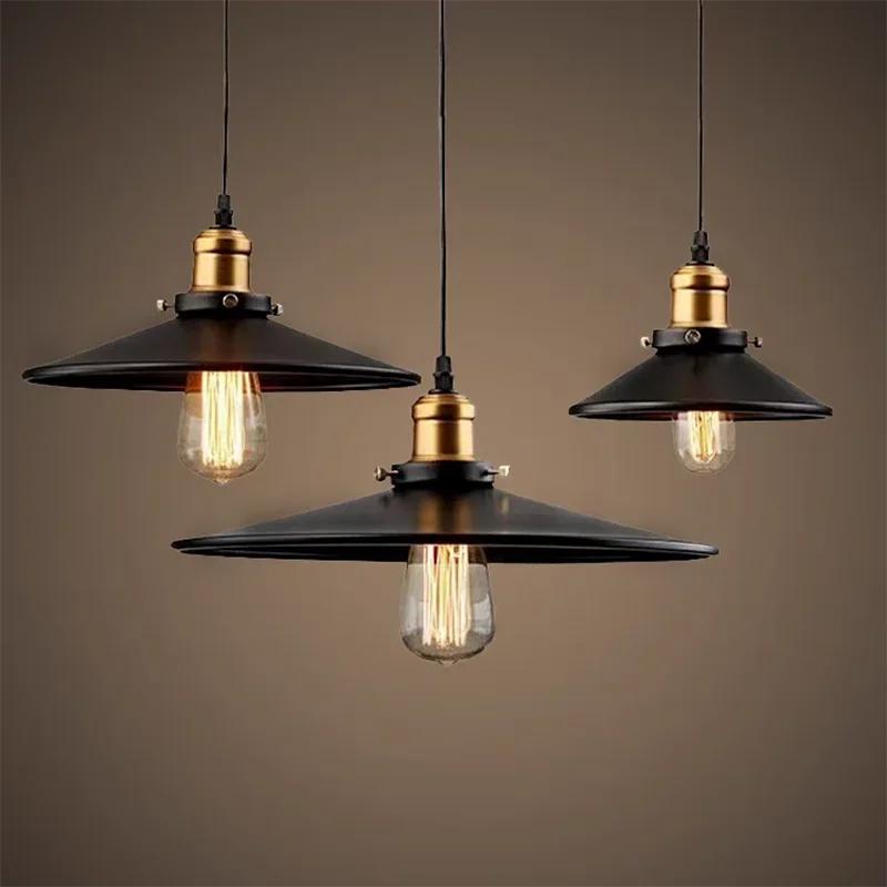Vintage Pendelleuchte Dekoration Salon Edison Loft Stil Vintage Industrielle Retro Pendelleuchte E27 Halter Eisen Restaurant Lichter