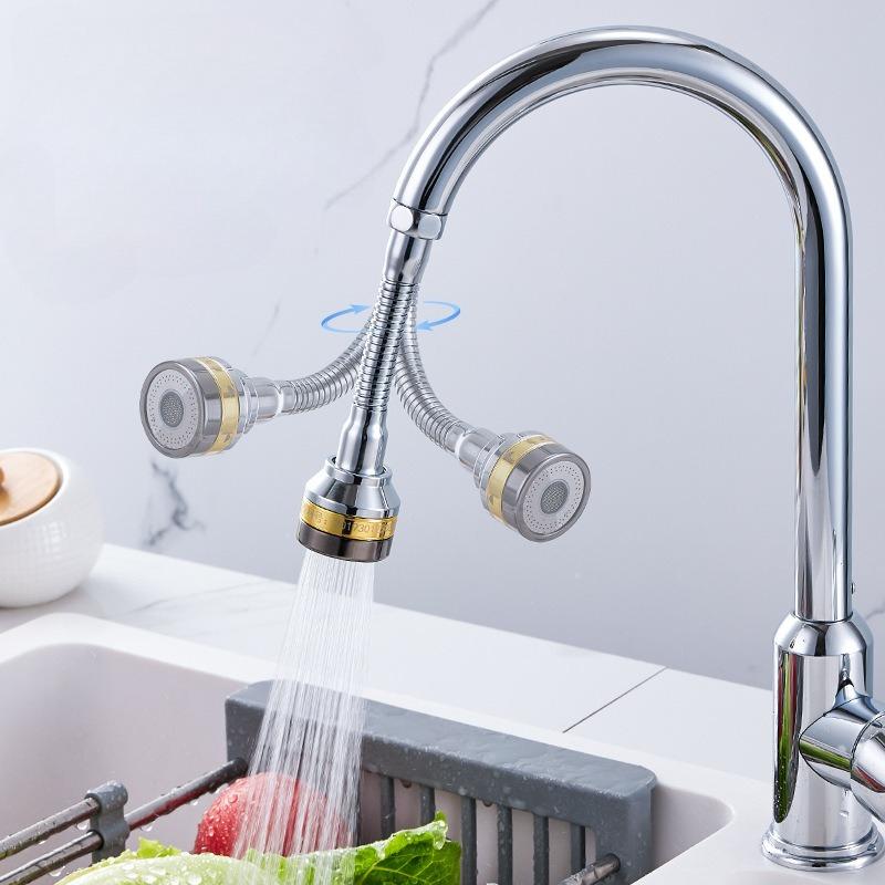 Kitchen Faucet Extension 360° Faucet Extender Bendable Extended Showerhead Aerator Pressurized Filter Water Nozzle