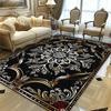 Persischer Schwarzgold Luxus Teppich für Wohnzimmer, Schlafzimmer & Büro Sofabereich Rutschfest Dekoration