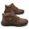Microfiber Leather Men Boots Outdoor Sports Non-slip High-top Hiking Shoes for Men Optional Plush Winter Ankle Boots Big Size