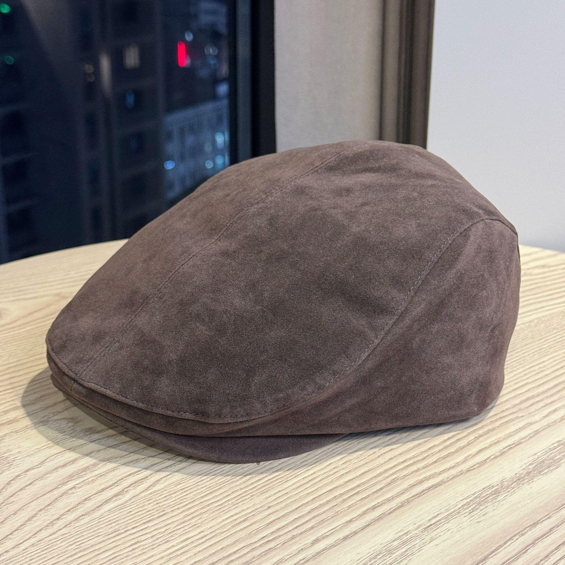 

New Autumn and Winter Suede Forward Hat Retro Red Women s and Men s Old Style Beret Japanese Style Show Face Trend Adjustable