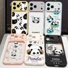 Cute Panda Print Case For iPhone 17 18 Pro Max Hybrid TPU+PC Clear Back Hard Cover For iPhone 16 15 14 13 Pro Max