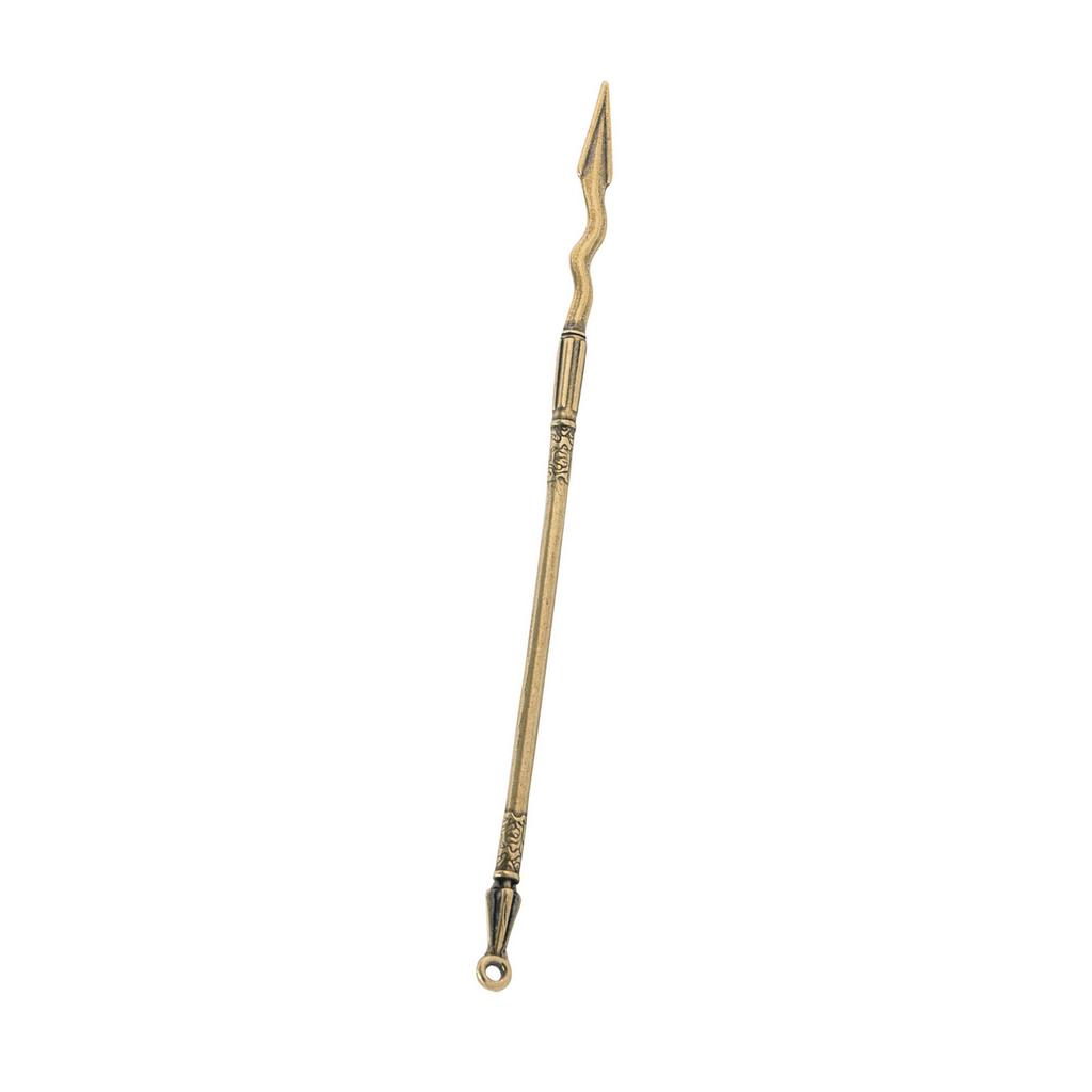 Antique Brass Keychain Classic Water Margin Weapon Replica Miniature Spear Ornament For Collectors And Fans