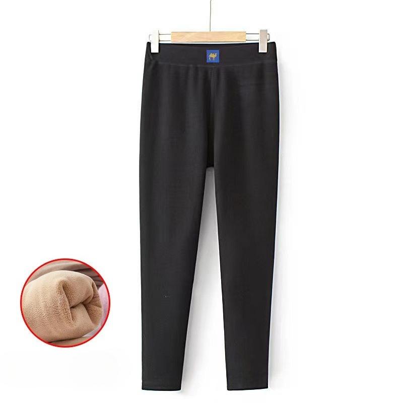 High Waist Women's Fleece Lined Thickened Base Layer Thermal Pants Lamb Wool Cotton Warm Leggings for Winter