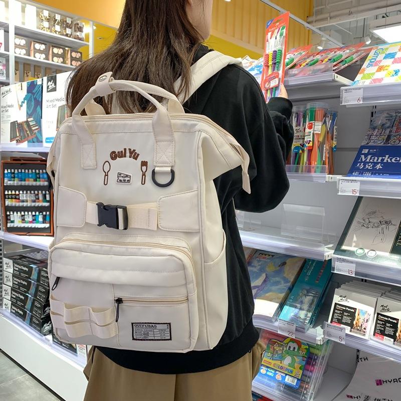 

Fresh and Sweet Girl Backpacks Start Season Large Capacity Junior and Senior High School Students School Bags Trendy Leisure Bags