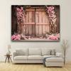 1Pcs Pink Floral Rustic Wooden Door Flooring Decoration Background Wedding Backdrop Decorations For Photo Studio Booth Party