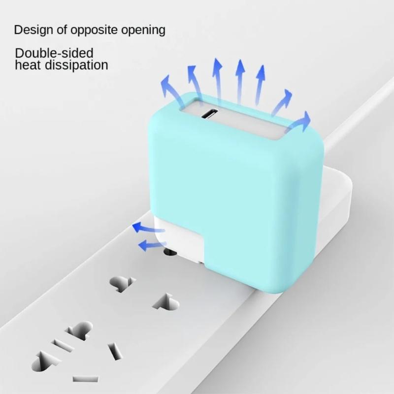 Colorful Silicone Power Adapter Case Portable Anti-drop Shockproof Protective Cover 29W30W35W Dustproof Charger Case for MacBook