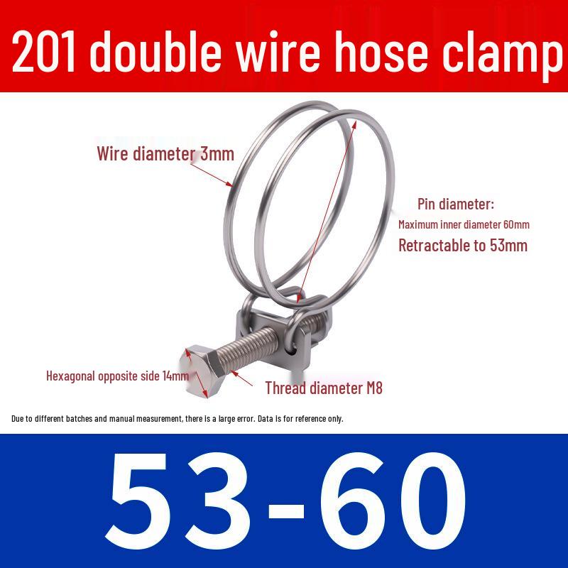 Doppeldraht-Schlauchschelle aus Edelstahl für Feuer-, Wasser-, Gasleitungen - Verdickt