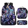 Kpop Witch Hunter Three-Piece 16-Inch Schoolbag Trendy Fashion Backpack Set Pencil Case Thermal Insulation Bag