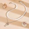 Stacked Pearl Necklace Retro Necklace Light Luxury High Sense Bow Collarbone Chain Women