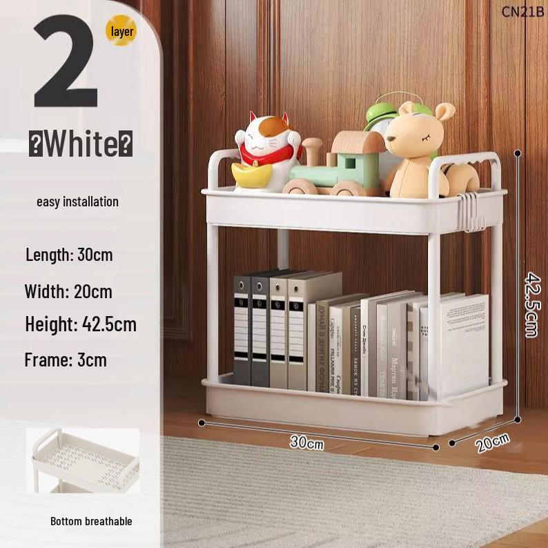 Multi-Layer Mobile Storage Rack for Bathroom, Kitchen, or Bedroom - Floor-Standing Trolley Shelf
