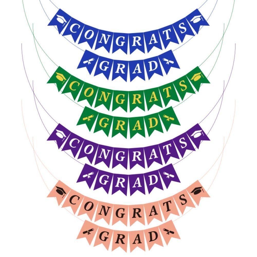 Celebration Graduation Party Banner Creative Paper Pull Flag Graduation Banner Garland Wall Decor
