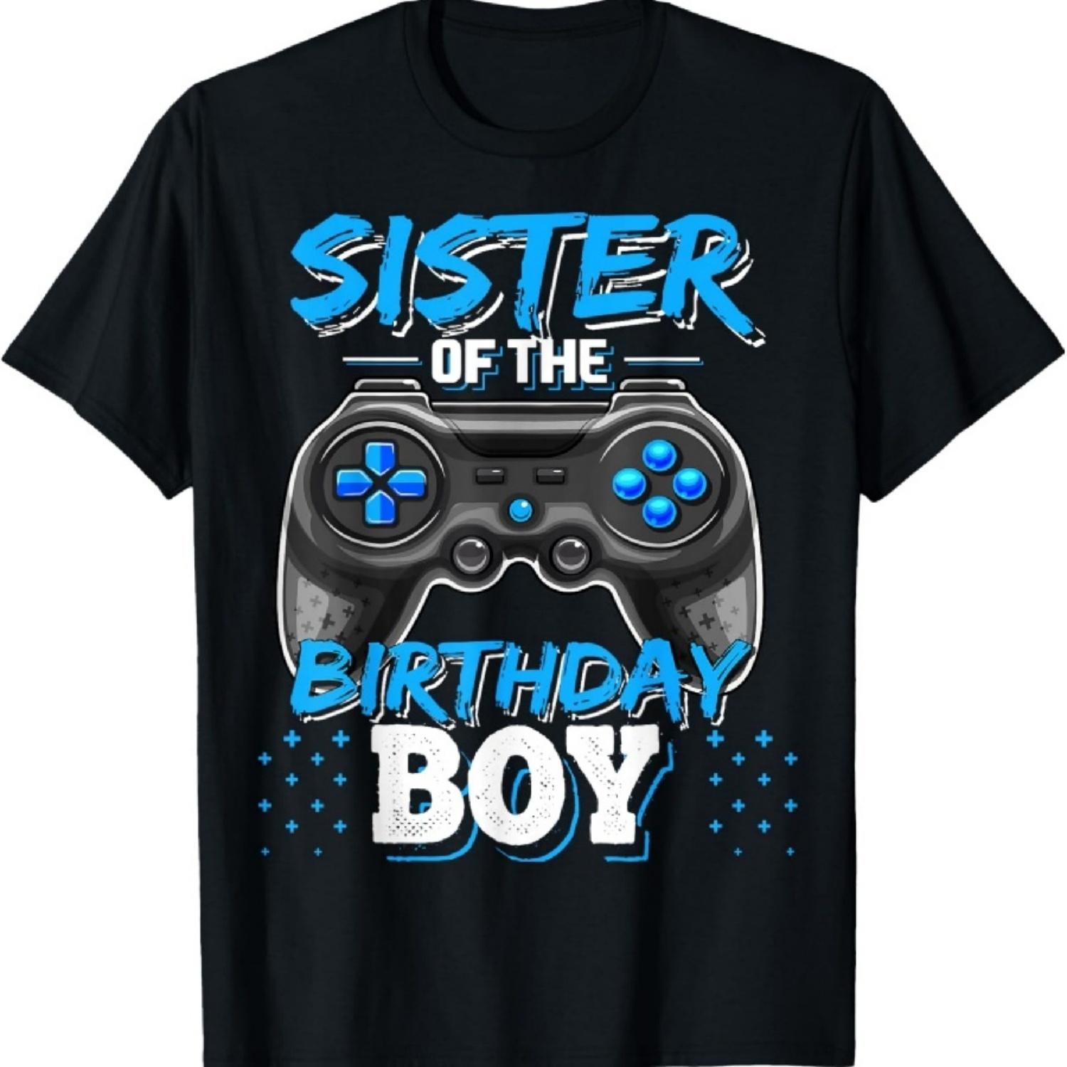 Футболка «Сестра именинника» в тон, подарок на день рождения в стиле видеоигры XXXXXL разноцветный
