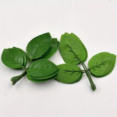 50 Stück/Packung Rosen Grünes Blatt Hochzeit Braut Accessoires Weihnachten Heimdeko Handwerk Blätter Dekorative Blumen Kränze