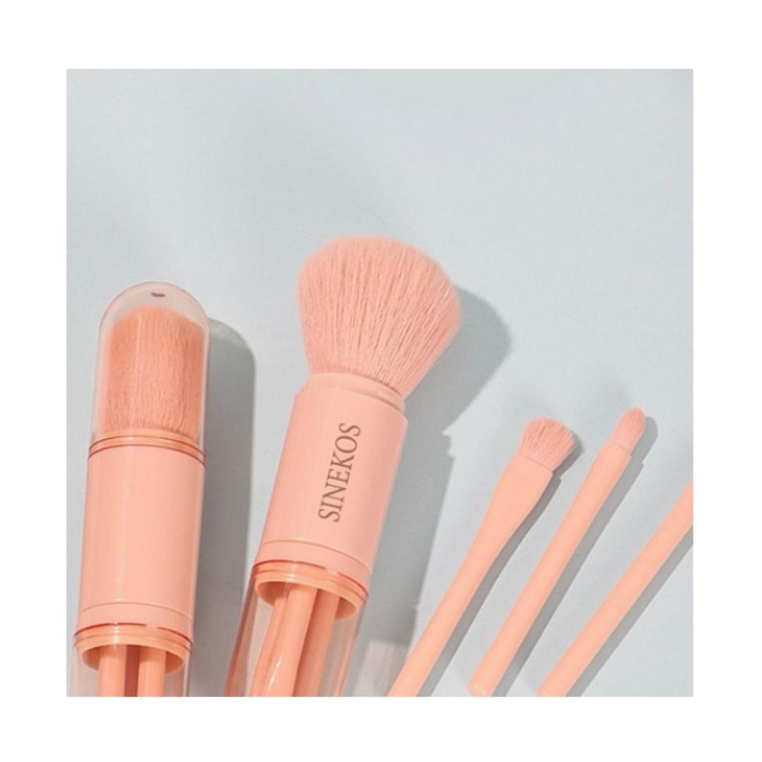 

Sinecos 4-in-1 Portable Multi Makeup Brush Set, Peach, 1 Piece