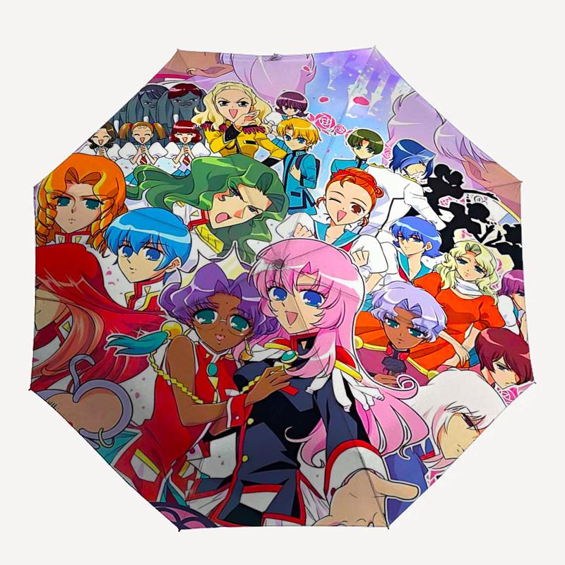 1 Stück Anime-Figuren Outdoor-Regenschirm - Automatisches Öffnen/Schließen, Tragbares 3-fach faltbares Design, 8-Speichen-Eisenrahmen - Perfektes Geschenk für Fans, Reisende, D