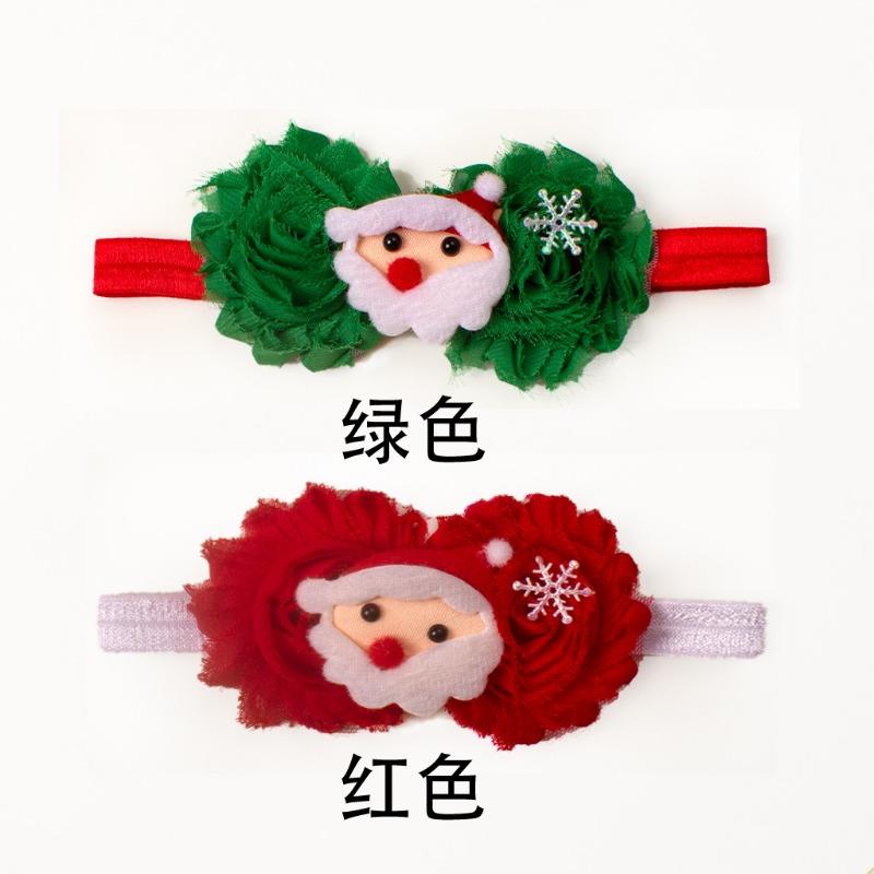 New Christmas Day, Baby Santa Flowers Headscarf Kids Dress Up Hair Accessories Baby Headband
