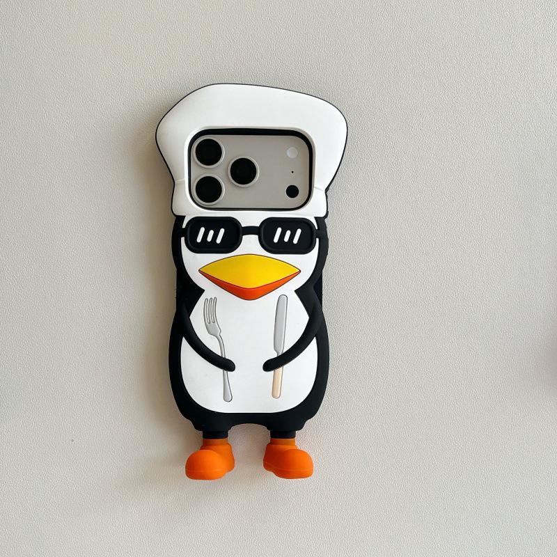 Sunglasses Penguin 3D Phone Case for iPhone 13/14/15 & 17 Pro Max