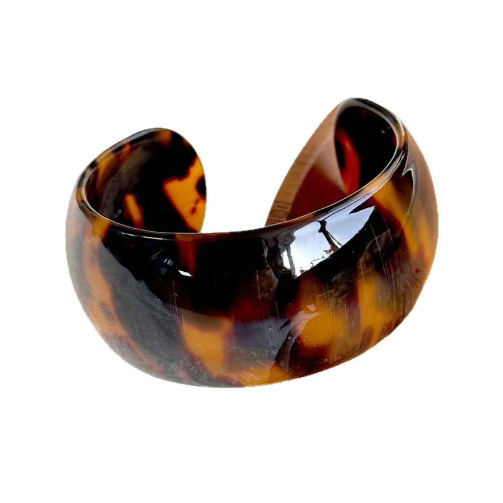 Leopard Print Cuff Bracelets Acrylic Hand Jewelry Fashion Chunky Bangles Jewelry Accessories