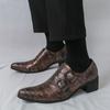 Luxury Designer New Men's Pointed Slip On Dress Business Casual Cuban Shoes Monk Strap Loafers Wedding Dress Homecoming Footwear