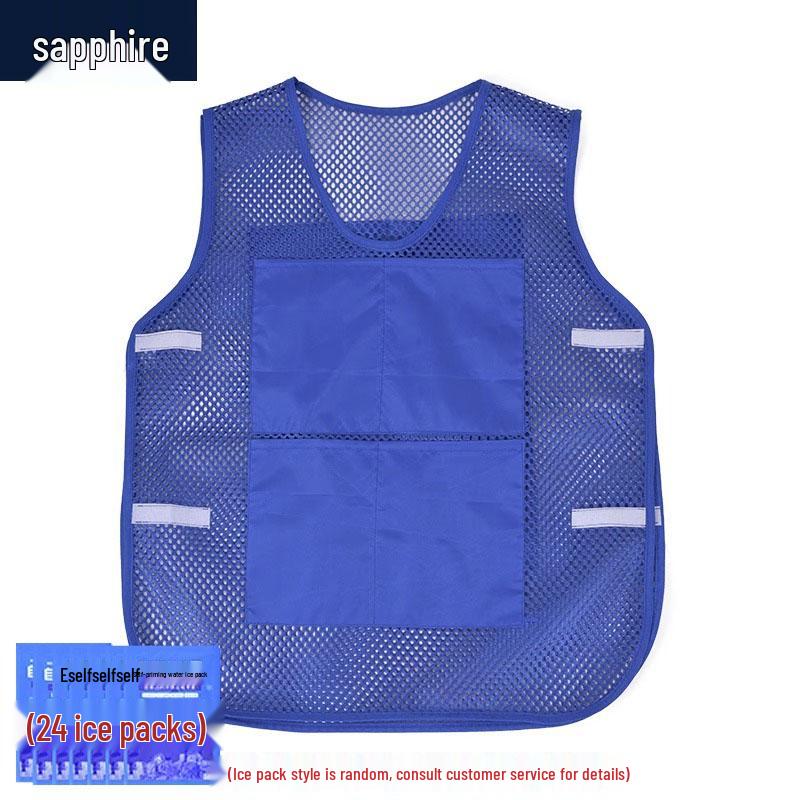 Summer Cooling Vest with Ice Pack: Heatstroke Prevention Workwear for Outdoor Construction