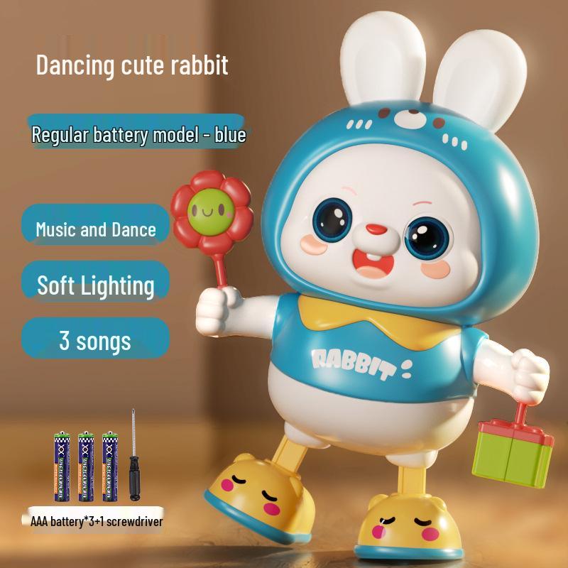 Jouet Lapin Dansant Électrique pour Bébés: Encourage à Soulever, Rouler, Ramper avec Son et Mouvement