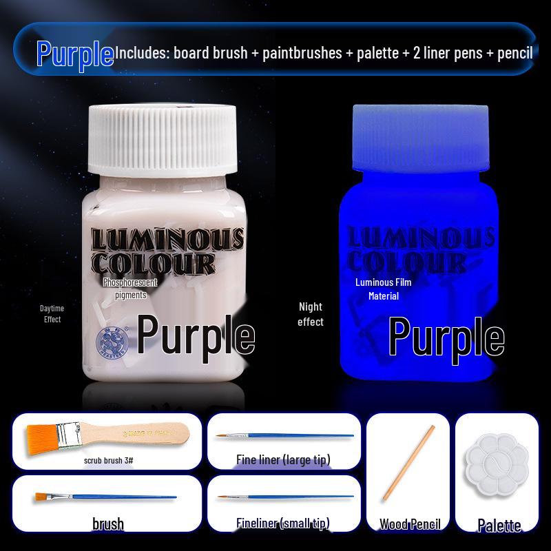 Glow-in-the-Dark Fluorescent Pigment Set for Kids - Perfect for DIY Clothes, Shoes, Plaster Dolls, and Hand-Painted Crafts!