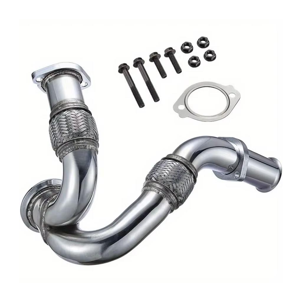 Uitlaat Up-Pipe Y-Pipe Geschikt voor 2003-2007 6.0L Powerstroke Diesel F250 F350 F450 Heavy Duty Gepolijst, Auto Accessoires